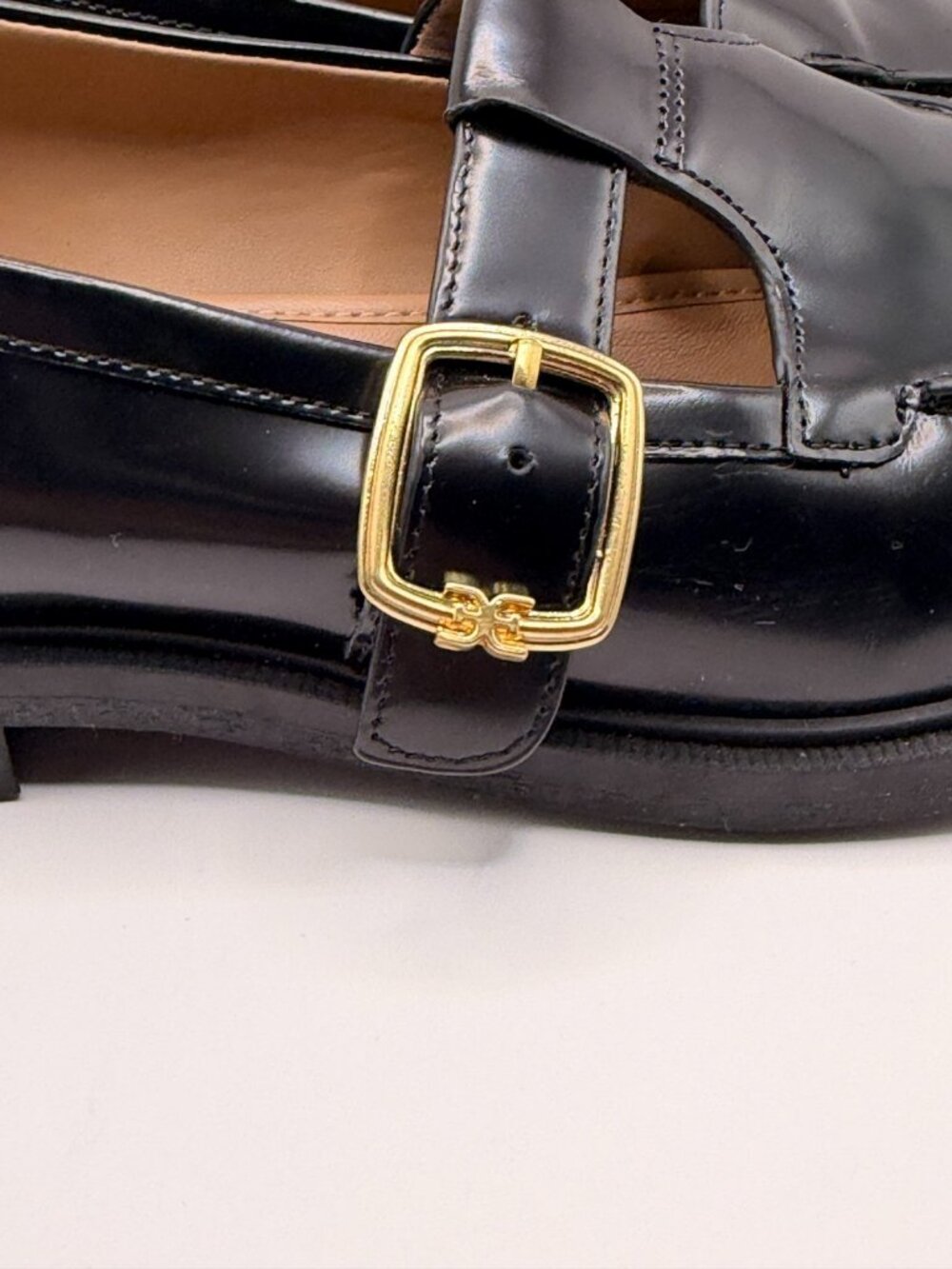 Sam Edelman Women's Elaina T-Strap Leather Mary Jane Black Loafers Sz 10.5 - Picture 6 of 9